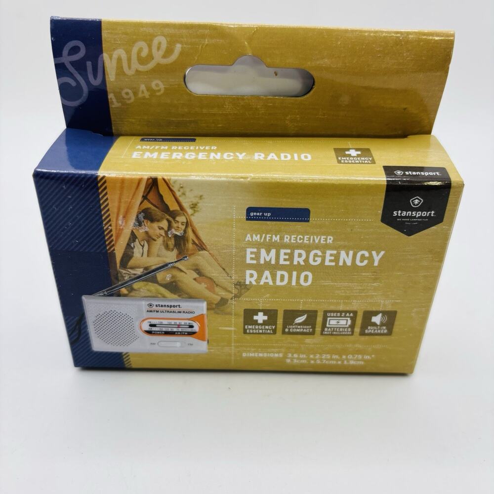 One AM/FM Receiver Emergency Radio Lightweight And Compact. New In Box.